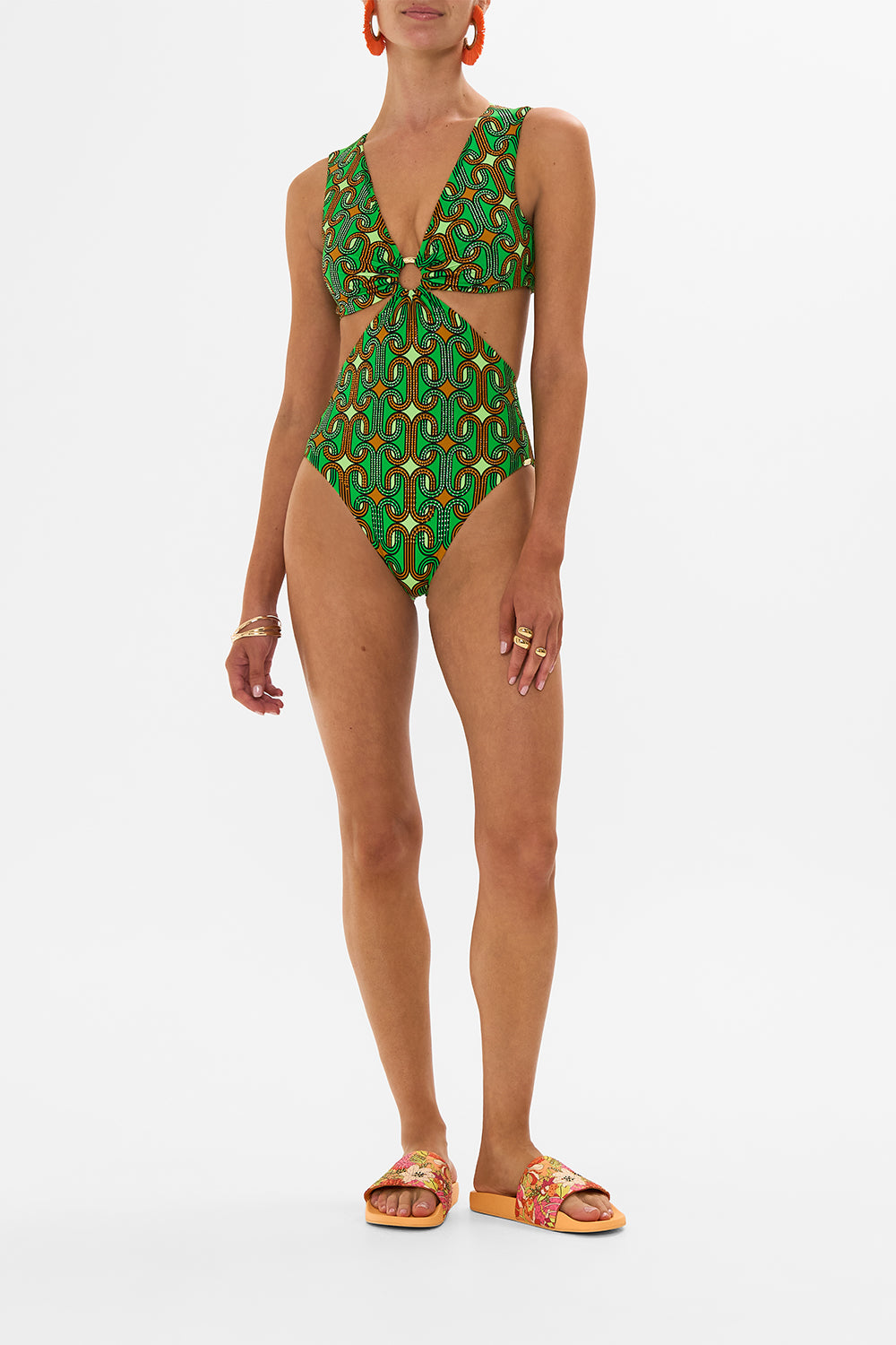 CAMILLA green ring front cut out one piece in Good Vibes Generation