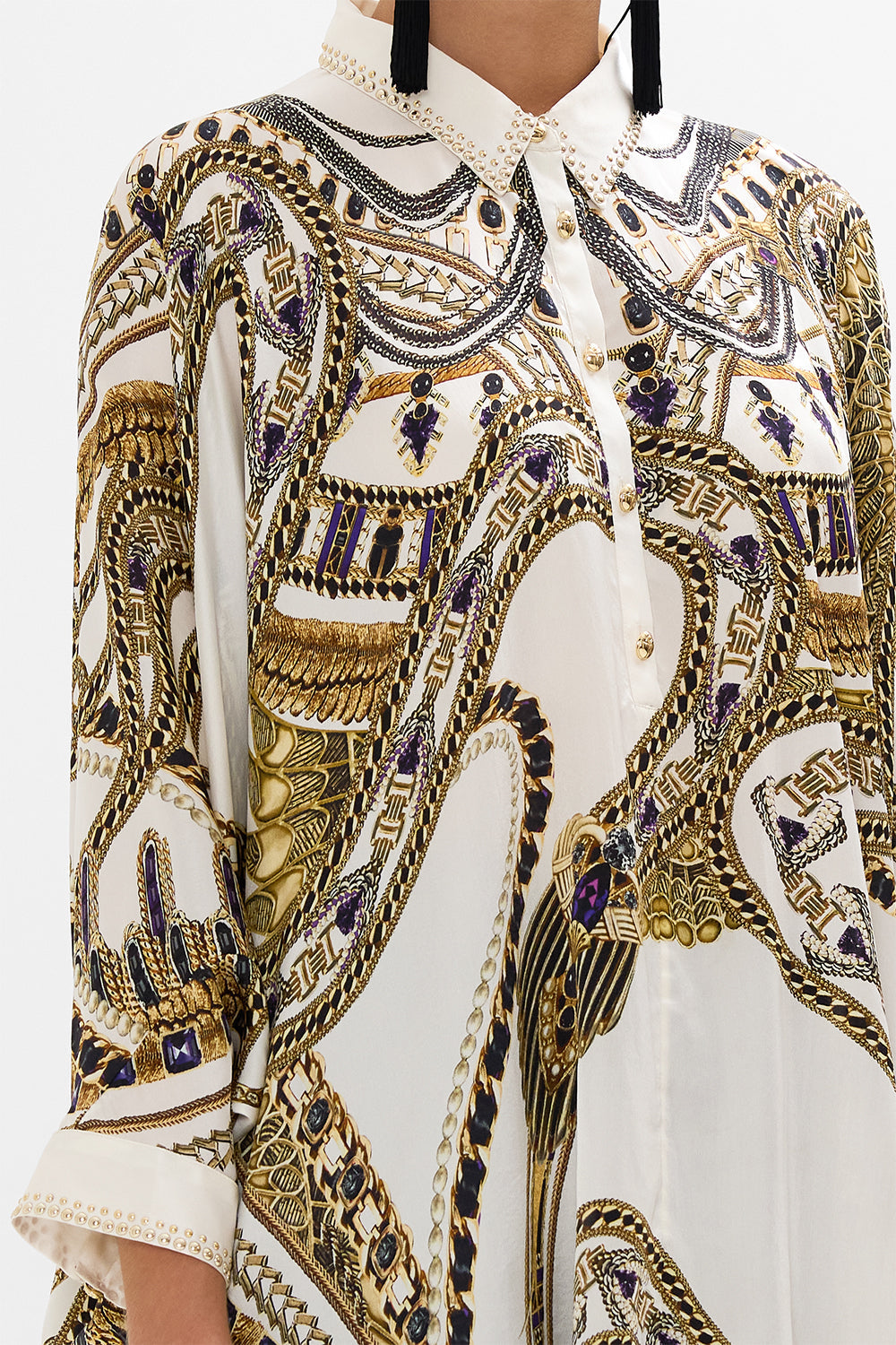 BUTTON UP TOP WITH DRAPED BACK GODDESS ENERGY