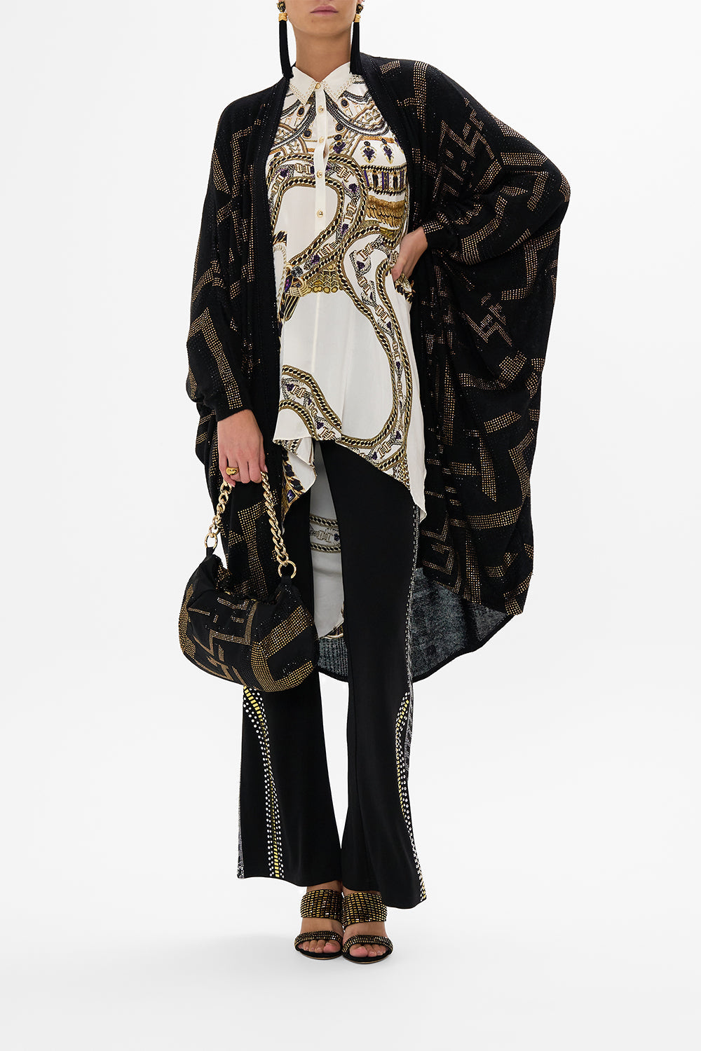 BUTTON UP TOP WITH DRAPED BACK GODDESS ENERGY