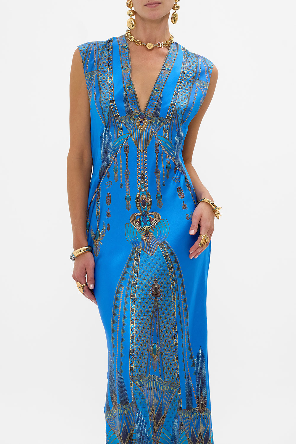 EXTENDED SHOULDER DRESS WITH T BACK ARCHIVAL REVIVAL