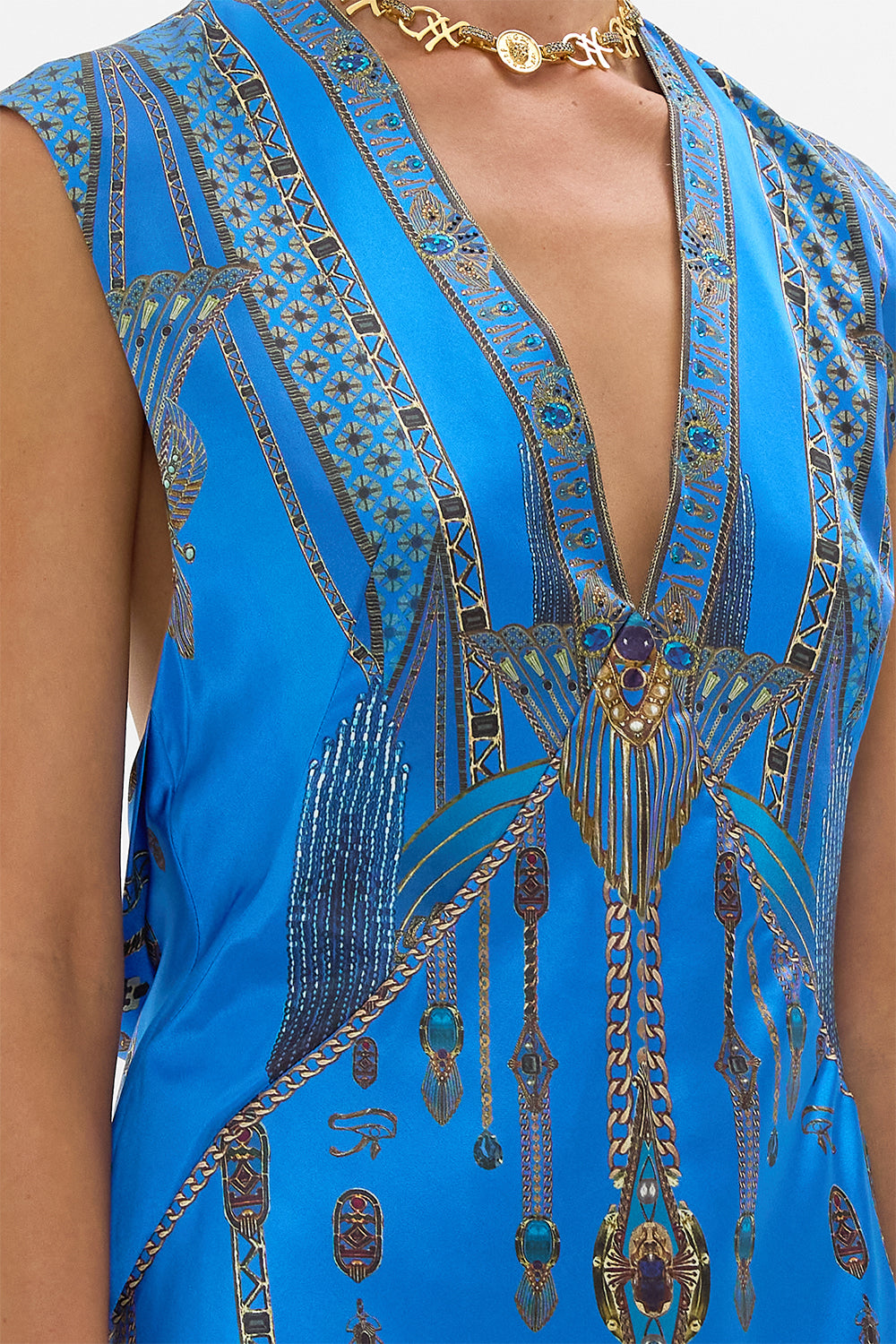 EXTENDED SHOULDER DRESS WITH T BACK ARCHIVAL REVIVAL