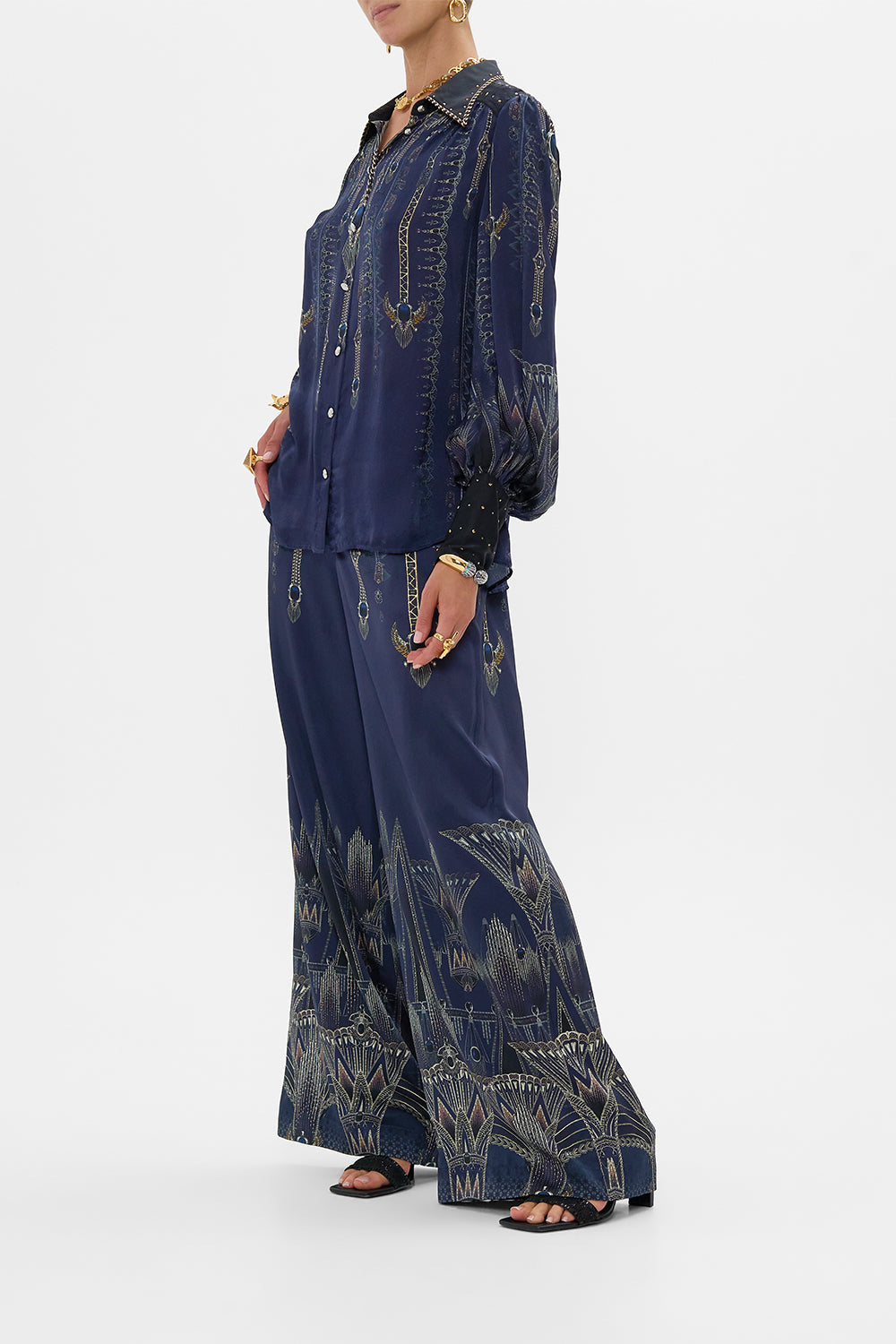 BUTTON THROUGH BLOUSON SLEEVE BLOUSE THE EGYPT EFFECT