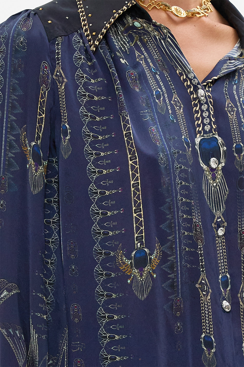 BUTTON THROUGH BLOUSON SLEEVE BLOUSE THE EGYPT EFFECT