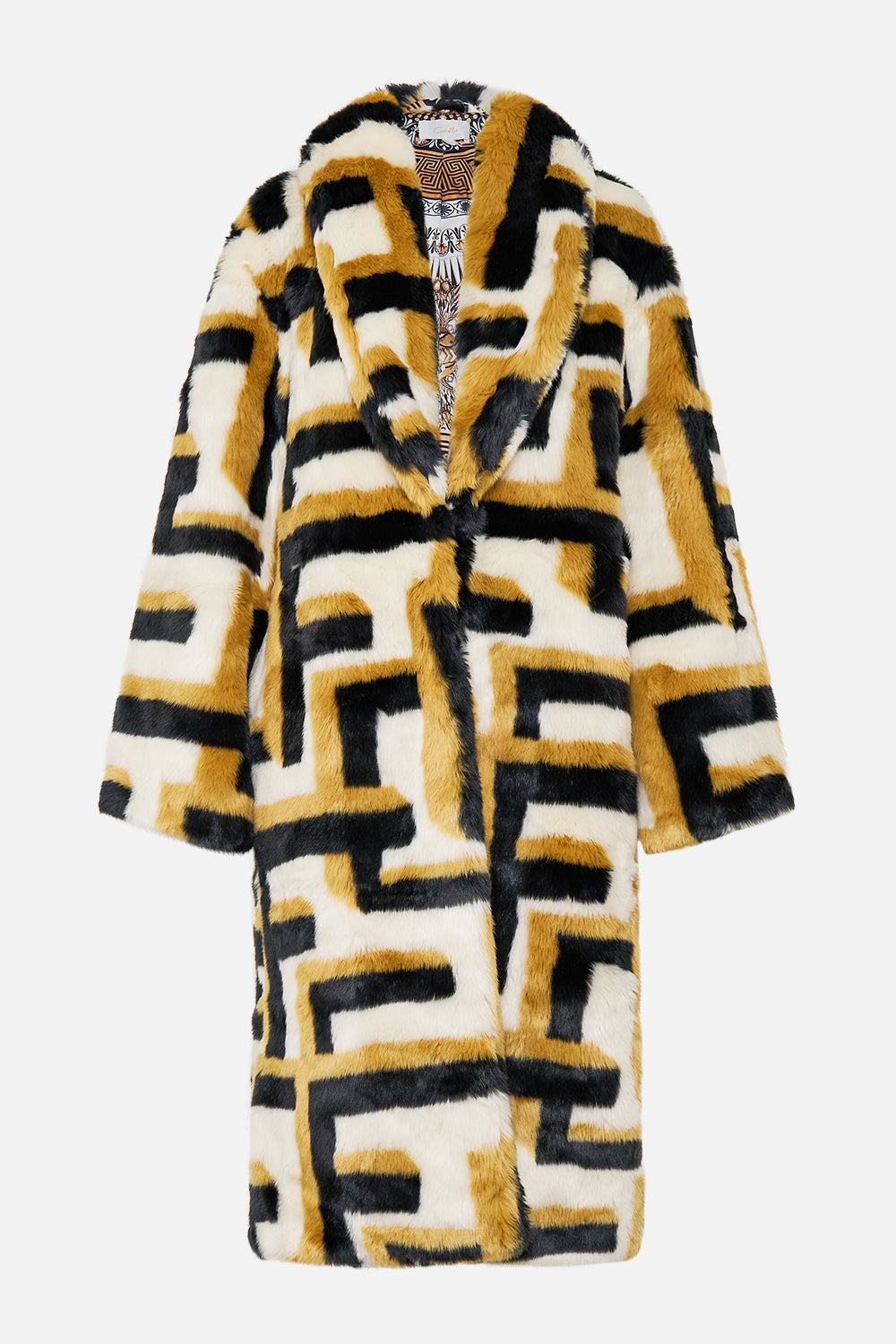 LONG TEDDY COAT - MONOGRAM TEMPLES OF DENDARA