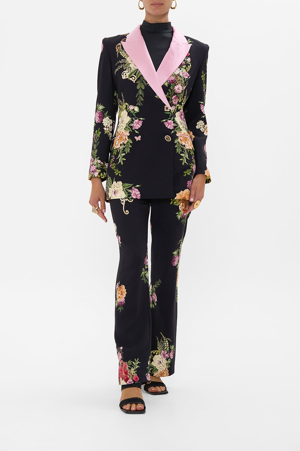 FULL LENGTH FLARED PANT ADORNED IN ALEXANDRIA