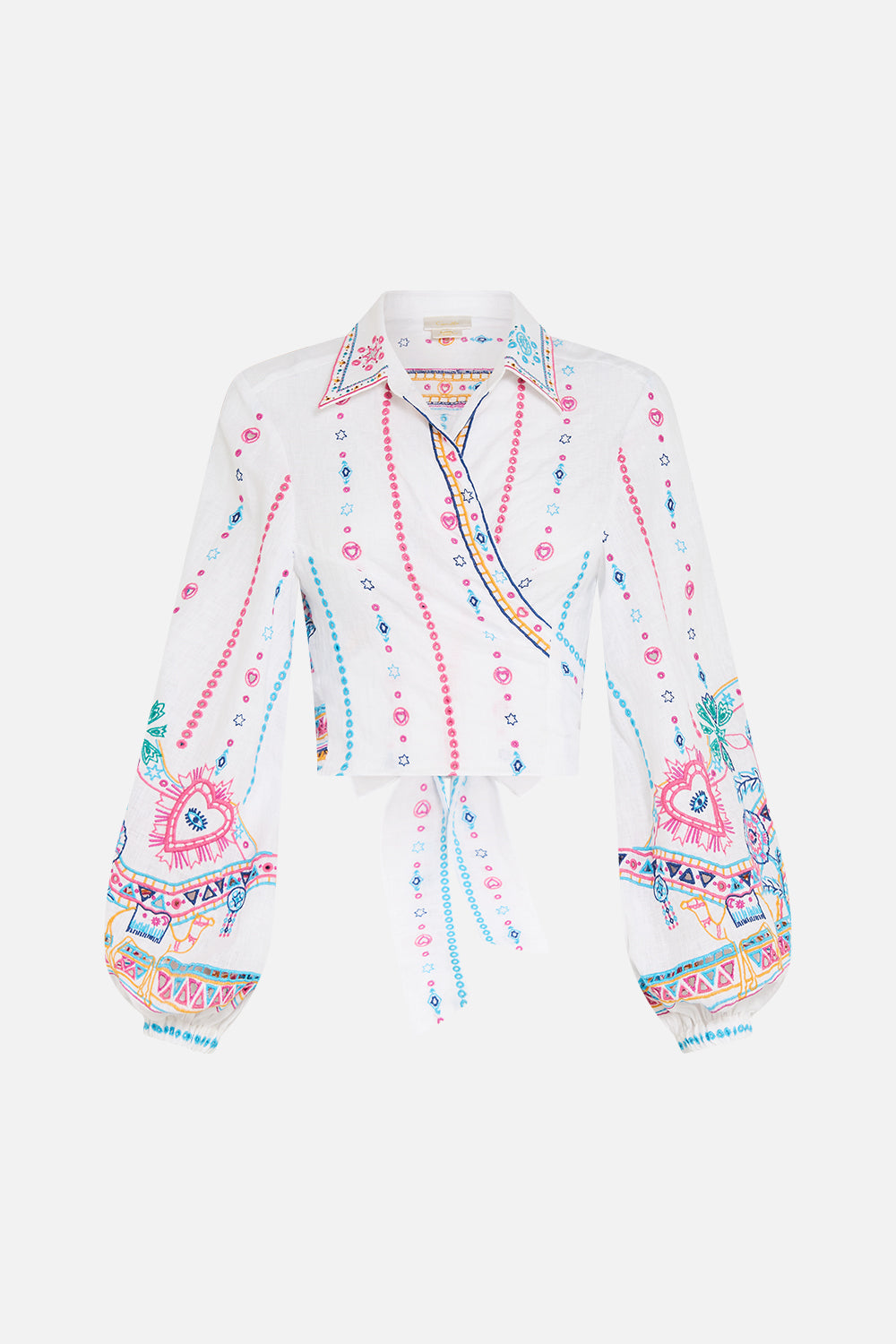 CROPPED WRAP SHIRT LIVING IN COLOUR