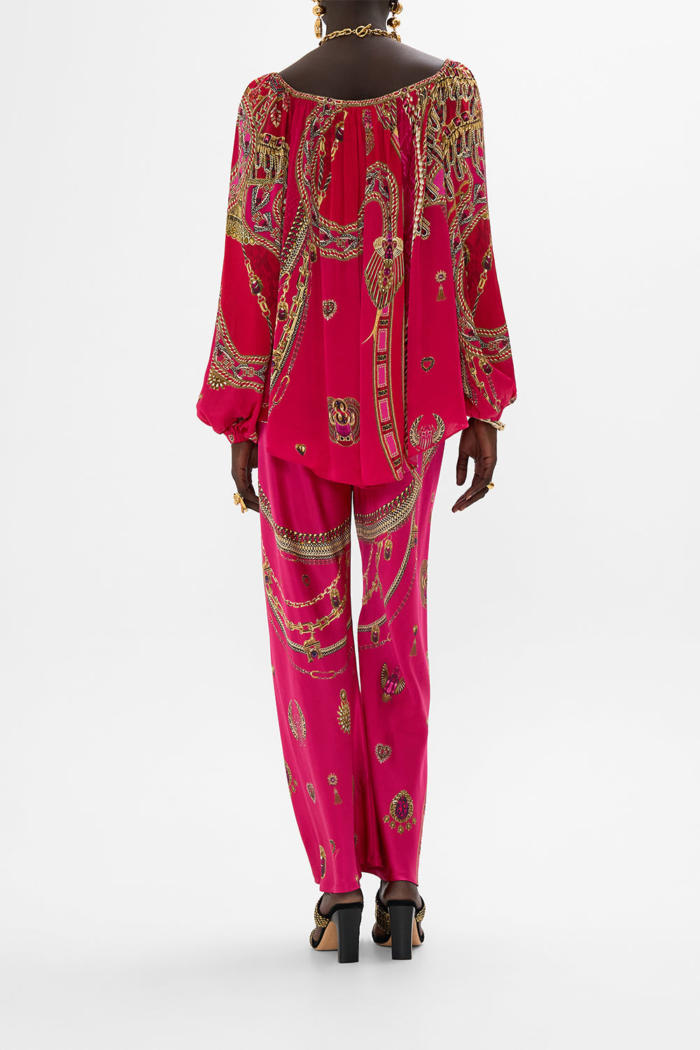 FLARED BLOUSON SLEEVE BLOUSE KISSED BY A COBRA