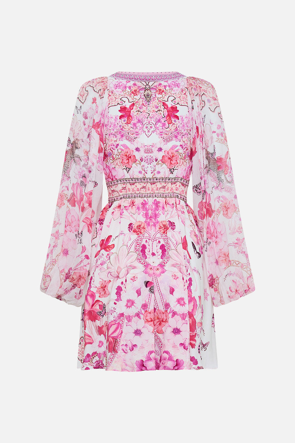 LACE UP FRONT SHORT DRESS BOTANICAL NOVELLA