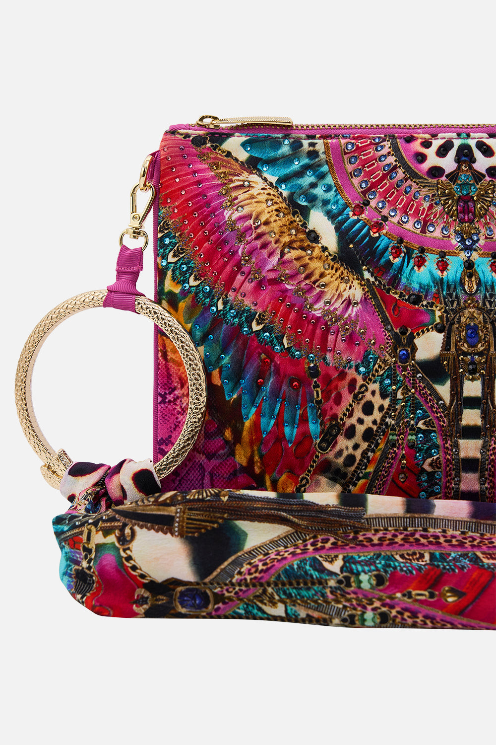 CAMILLA Ring Scarf Clutch in Sahara Supernatural print.