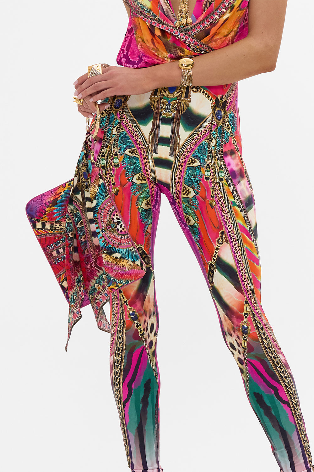CAMILLA Ring Scarf Clutch in Sahara Supernatural print.