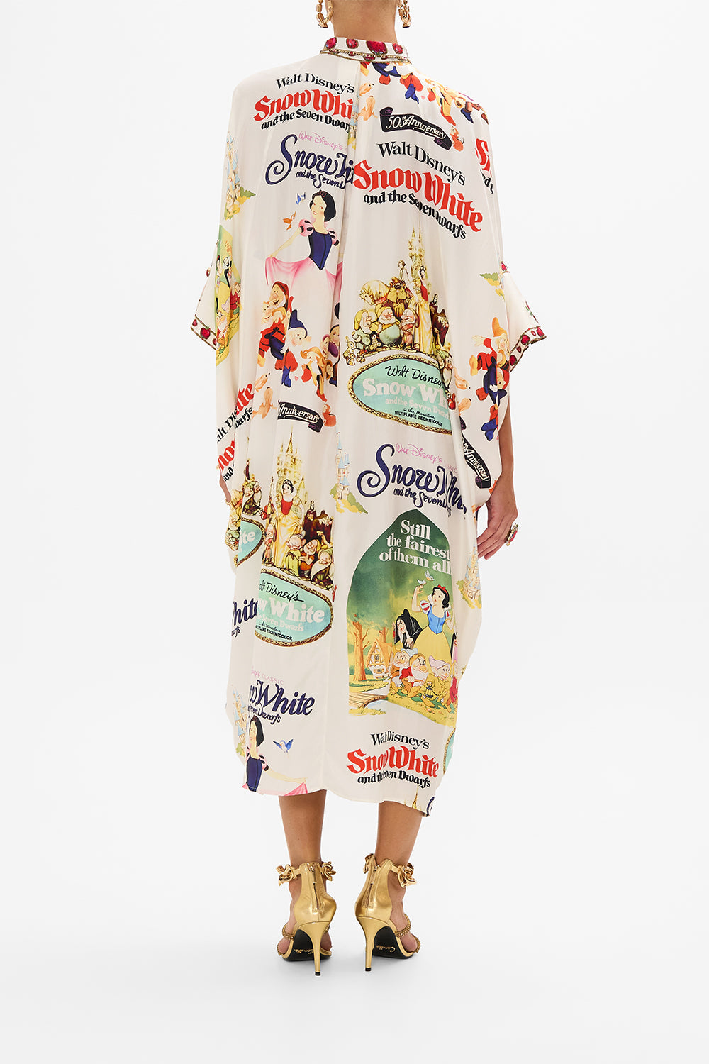 Disney CAMILLA silk kaftan in Princess In Print