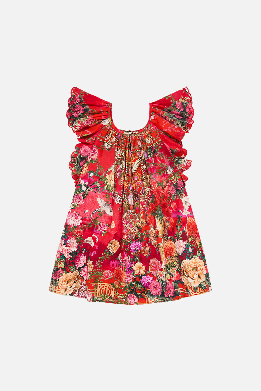 Milla by CAMILLA Kids Frill Sleeve Top 4-10 in Sweet Home Alexandria print.