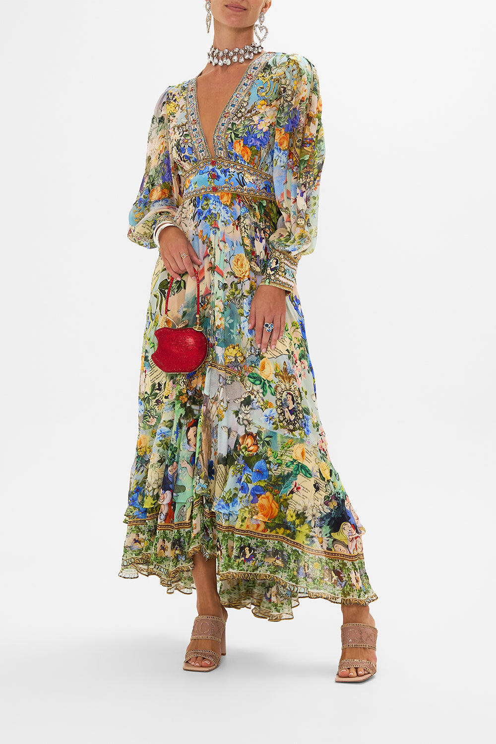 Disney CAMILLA silk maxi dress in The Kindest One of All print