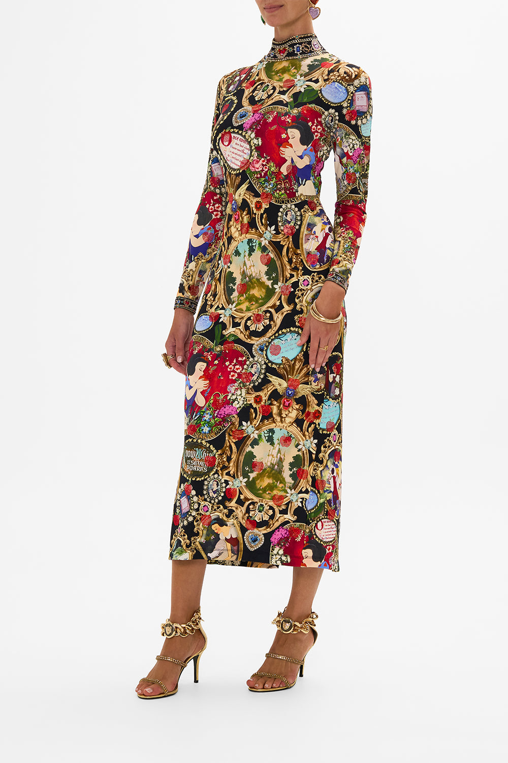 Disney CAMILLA jersey turtleneck in Happily Ever After print