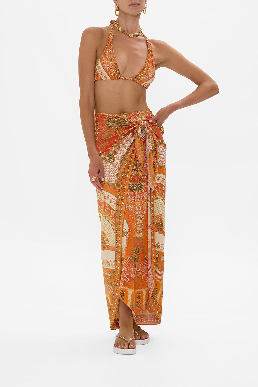 LAYERED LONG SARONG WITH FRONT TIE THE OBELISK GATE