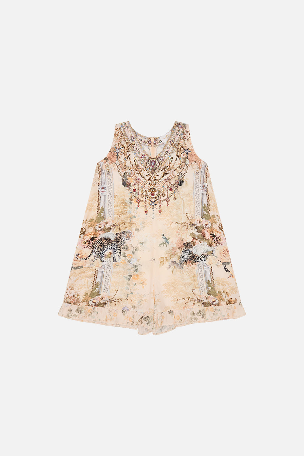 Milla By CAMILLA kids frill hem playsuit 4-10 in Adorned in Antiquity print.