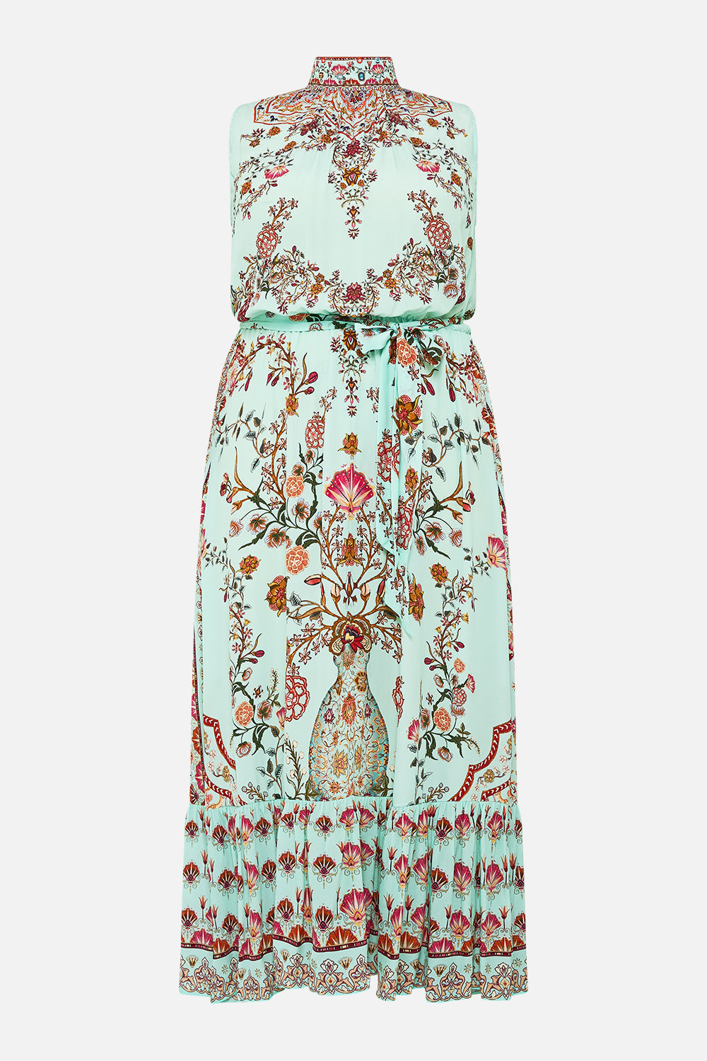 NECKTIE DRESS WITH ELASTICATED WAIST WEAVING WORLDS