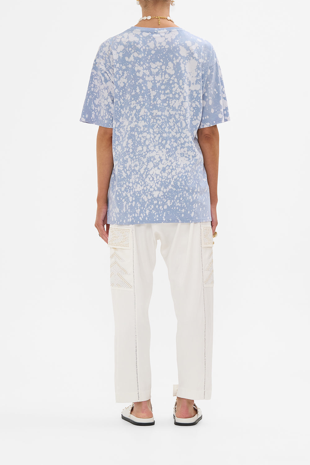 CAMILLA blue oversized band tee in Call Me in Cairo print