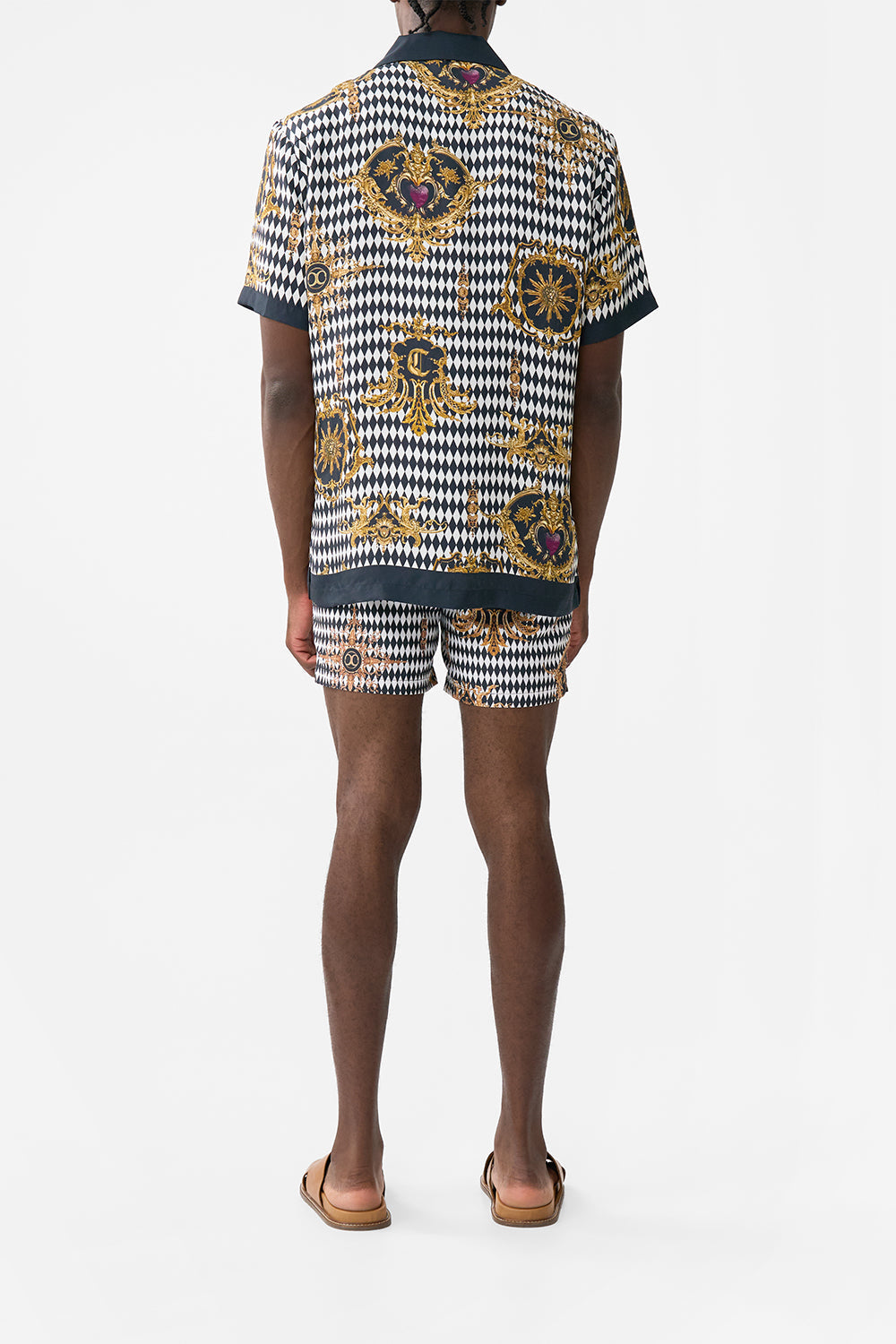 SHORT SLEEVE CAMP COLLARED SHIRT MONARCHY MANIA