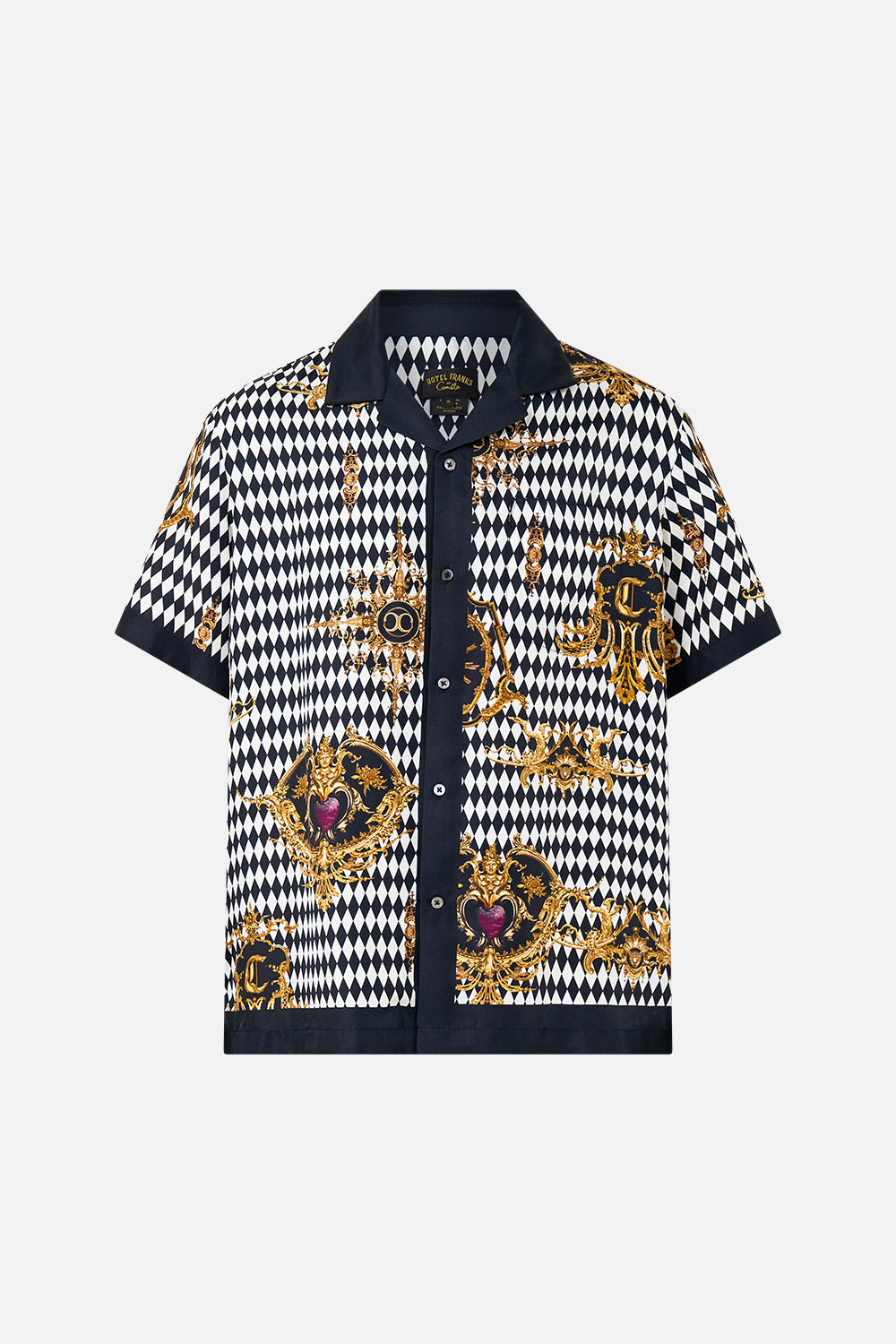 SHORT SLEEVE CAMP COLLARED SHIRT MONARCHY MANIA