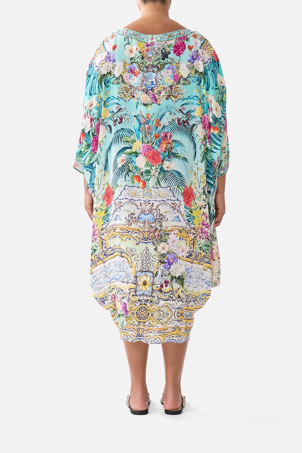 SCOOP BACK HEM DRESS GARDENS OF QUELUZ