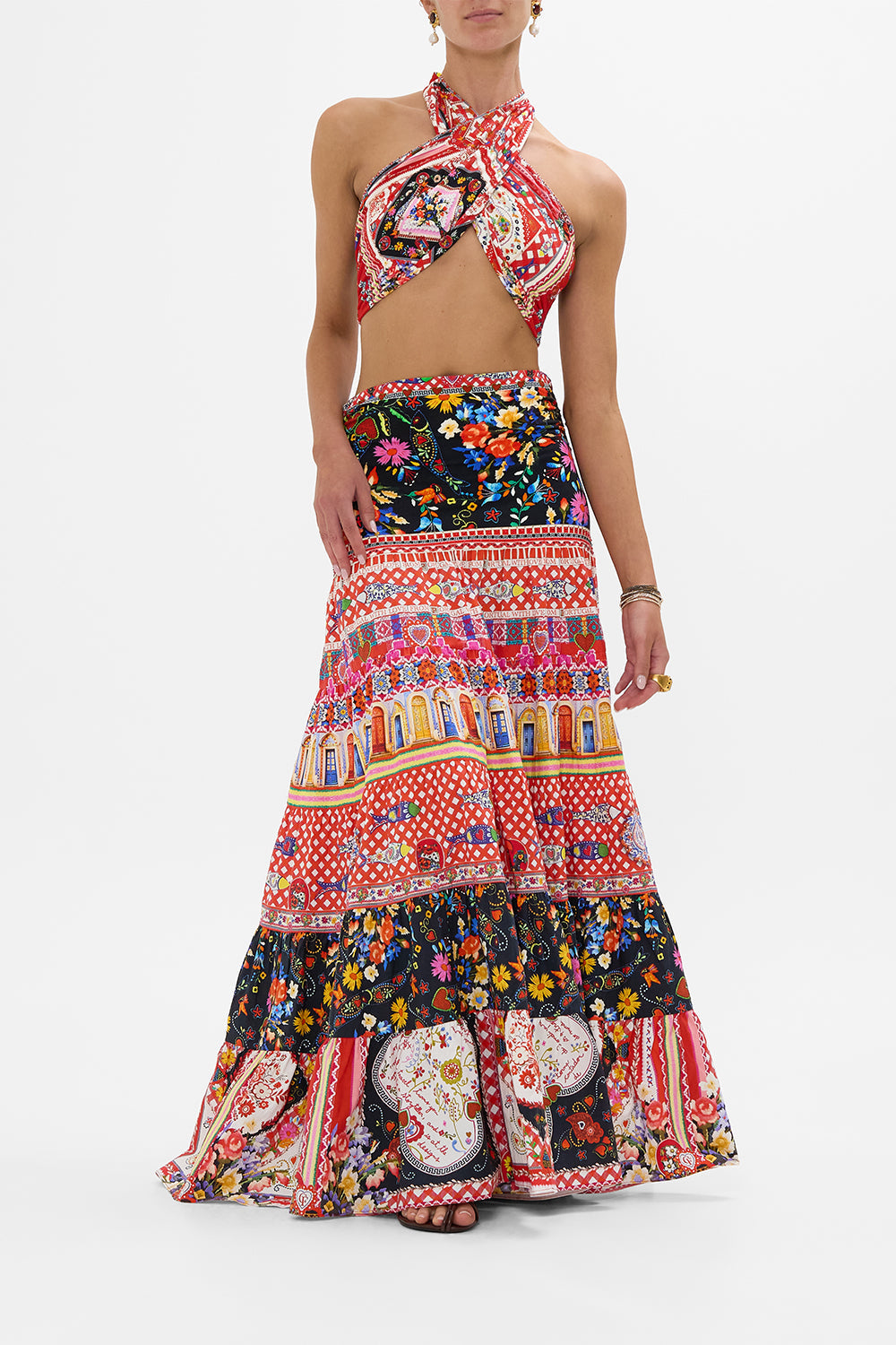 JERSEY TIE UP SCARF TOP FOLK FABULOUS