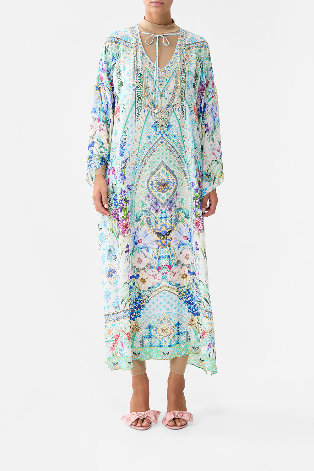 V NECK KAFTAN WITH TIES SUNRISE IN SINTRA