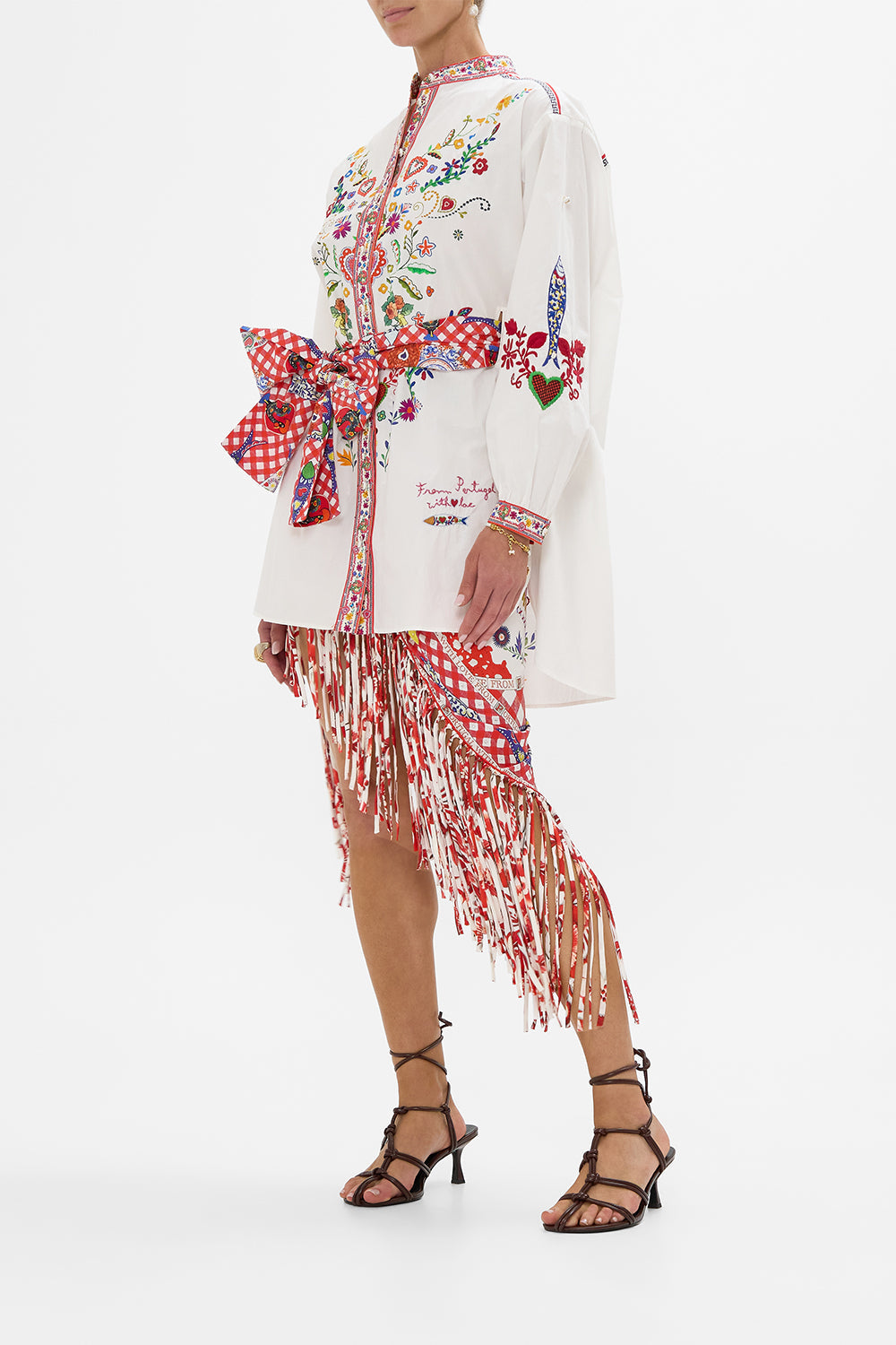 WAIST TIE BUTTON THROUGH SHIRT FAITH, LUCK & JUSTICE