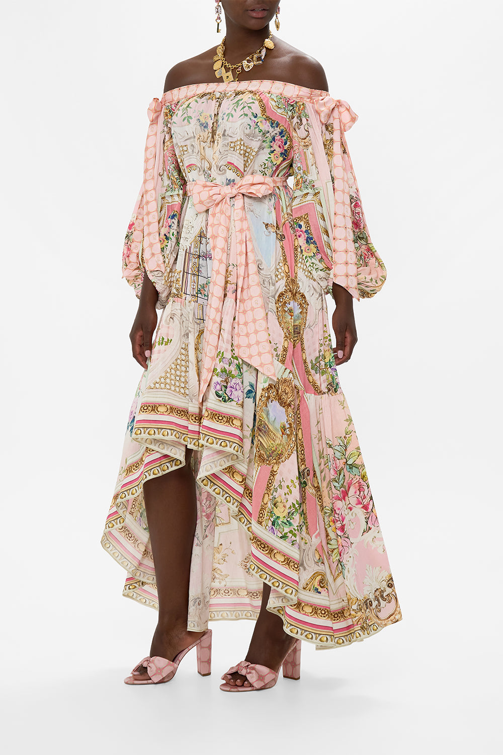 BOW SLEEVE MAXI DRESS LISBON LULLABY