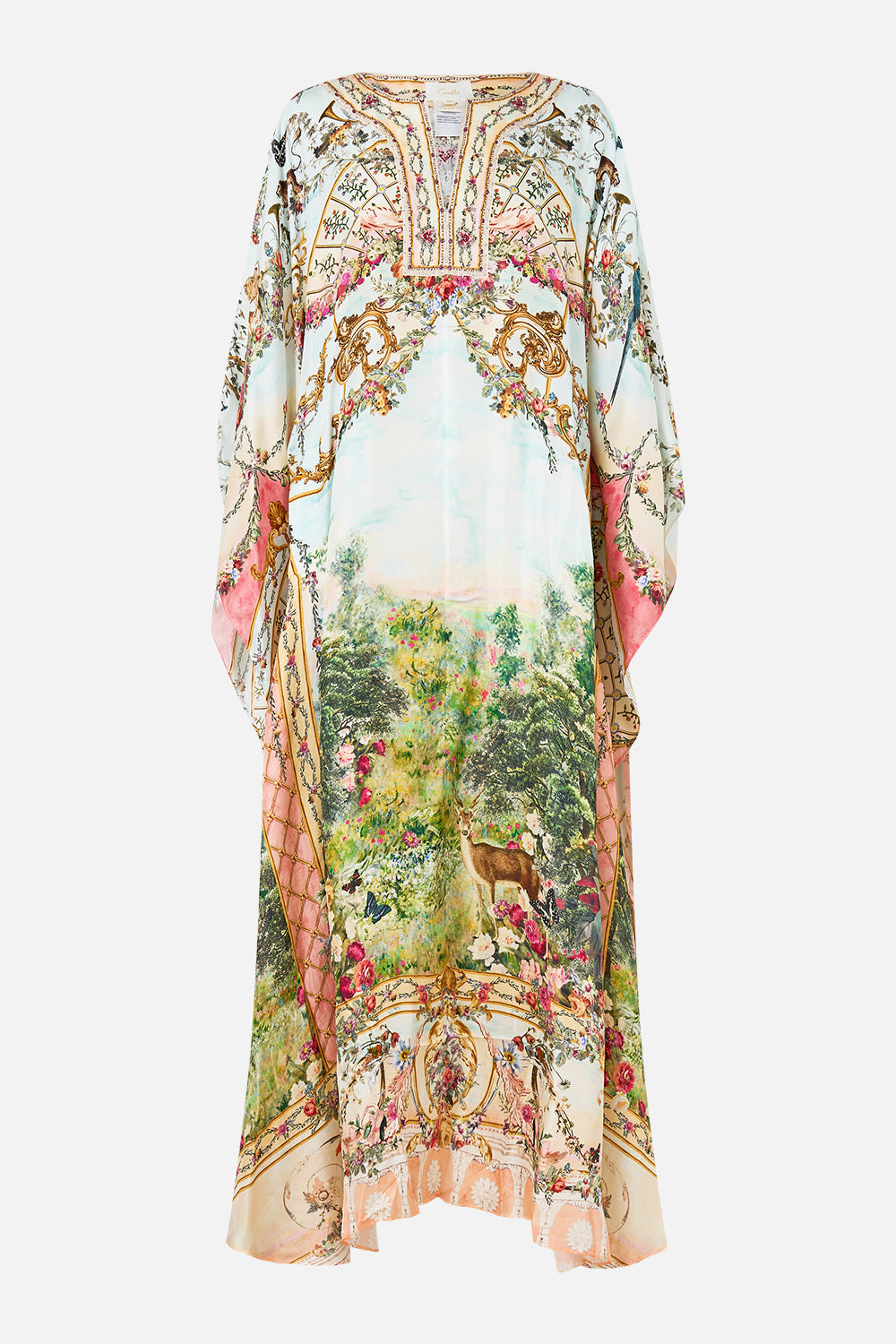 V NECK KAFTAN WITH FRONT WELT POCKETS ARCHES OF AMOR