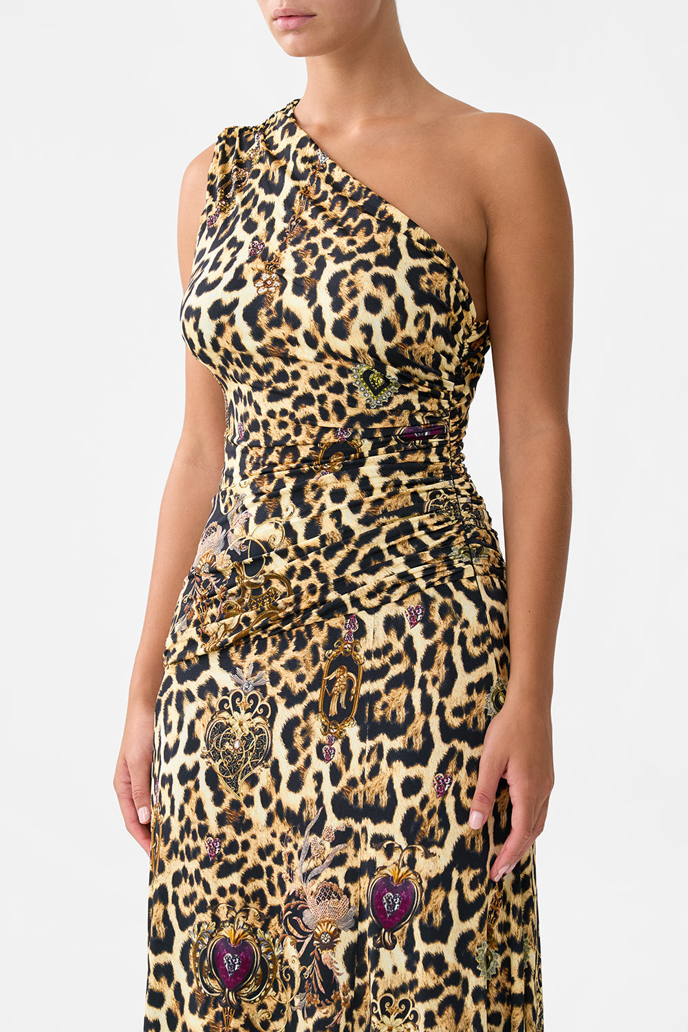 GATHERED JERSEY ONE SHOULDER DRESS SAINTS AND SISTERS