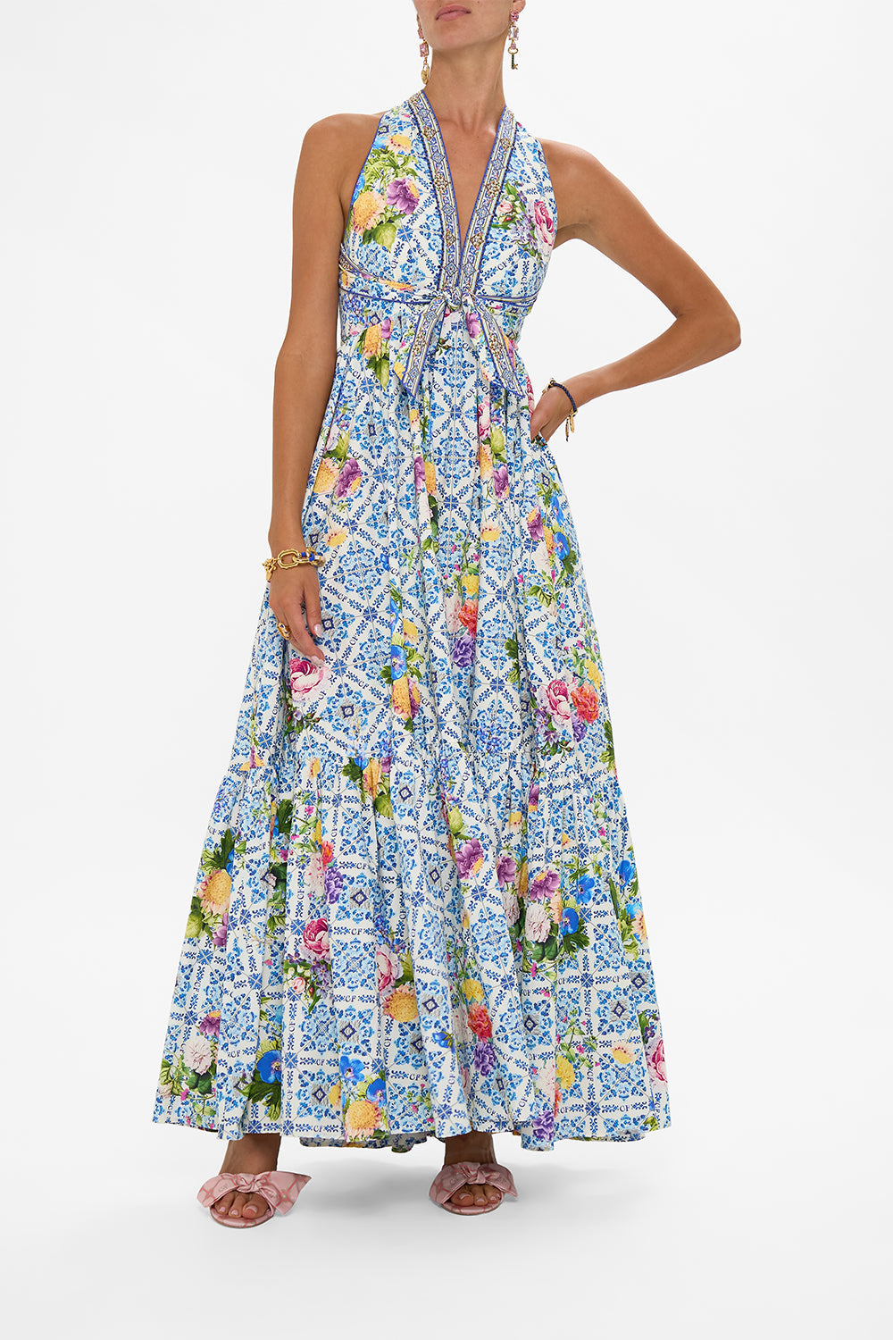 RUFFLE HEM HALTER DRESS WALL TO WALL WONDERS