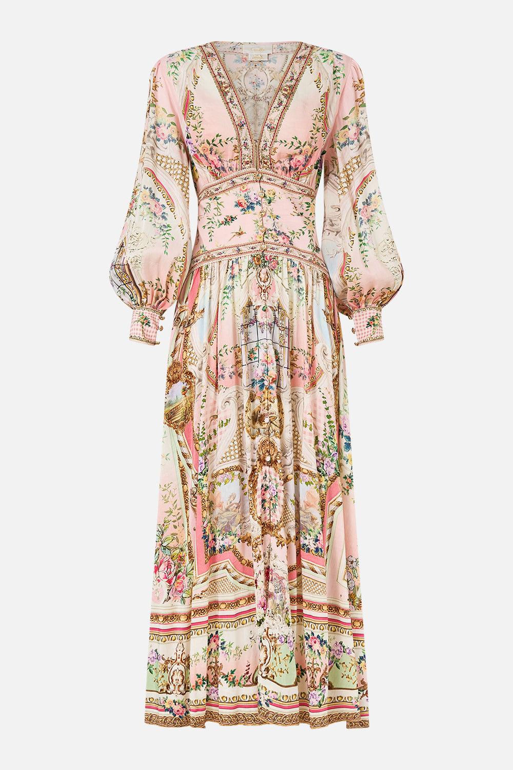 BUTTON THROUGH DRESS WITH EXTENDED WAISTBAND LISBON LULLABY