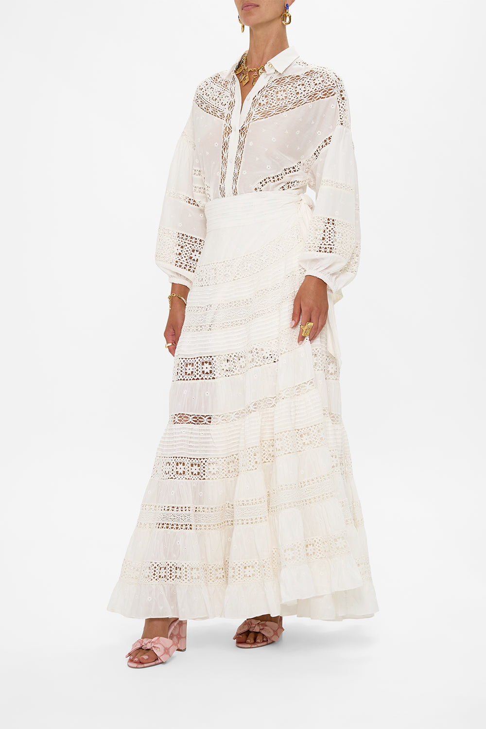 WRAP SKIRT WITH GATHERED PANELS AZUL ADVENTURES