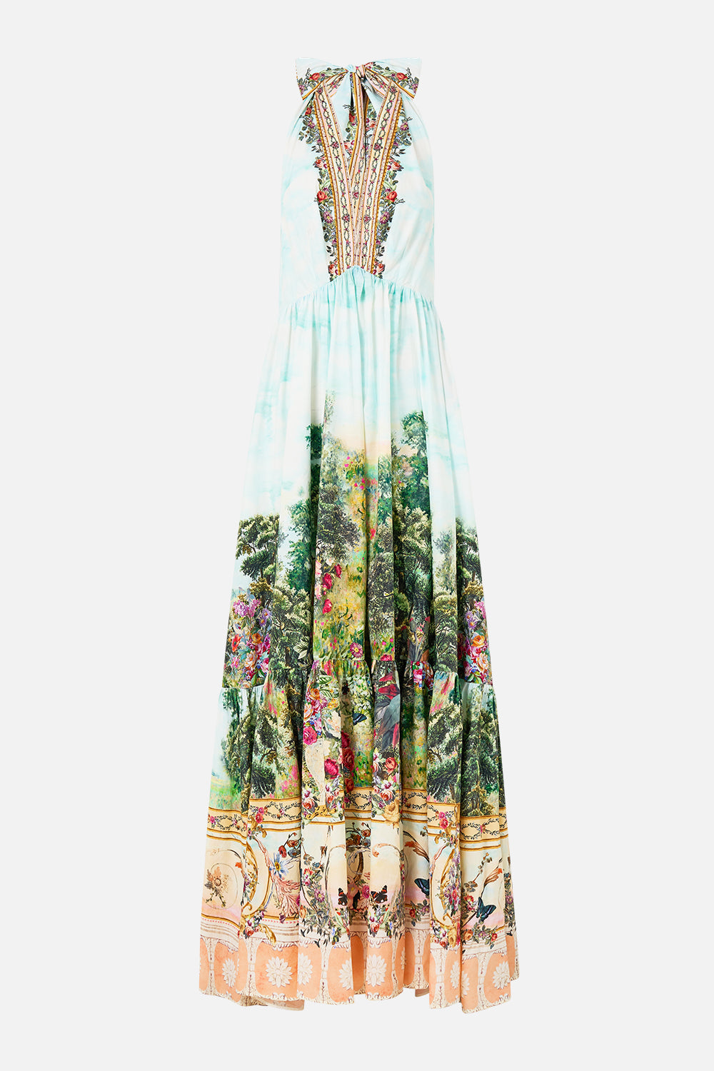 RUFFLE HEM HALTER DRESS ARCHES OF AMOR