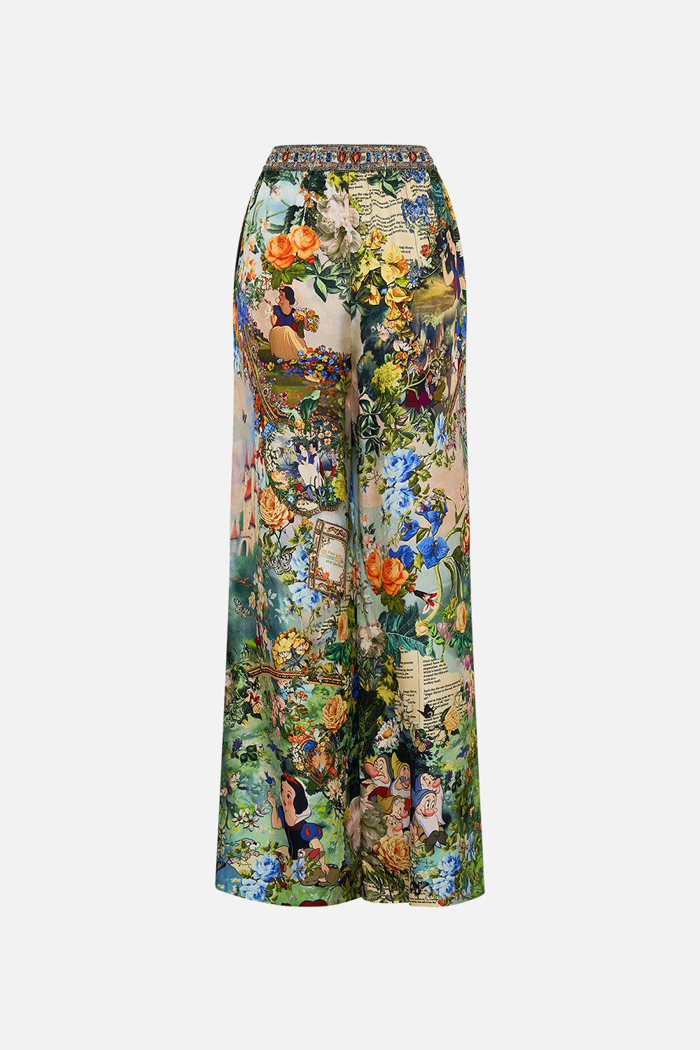 Disney CAMILLA silk pants in The Kindest One Of All print