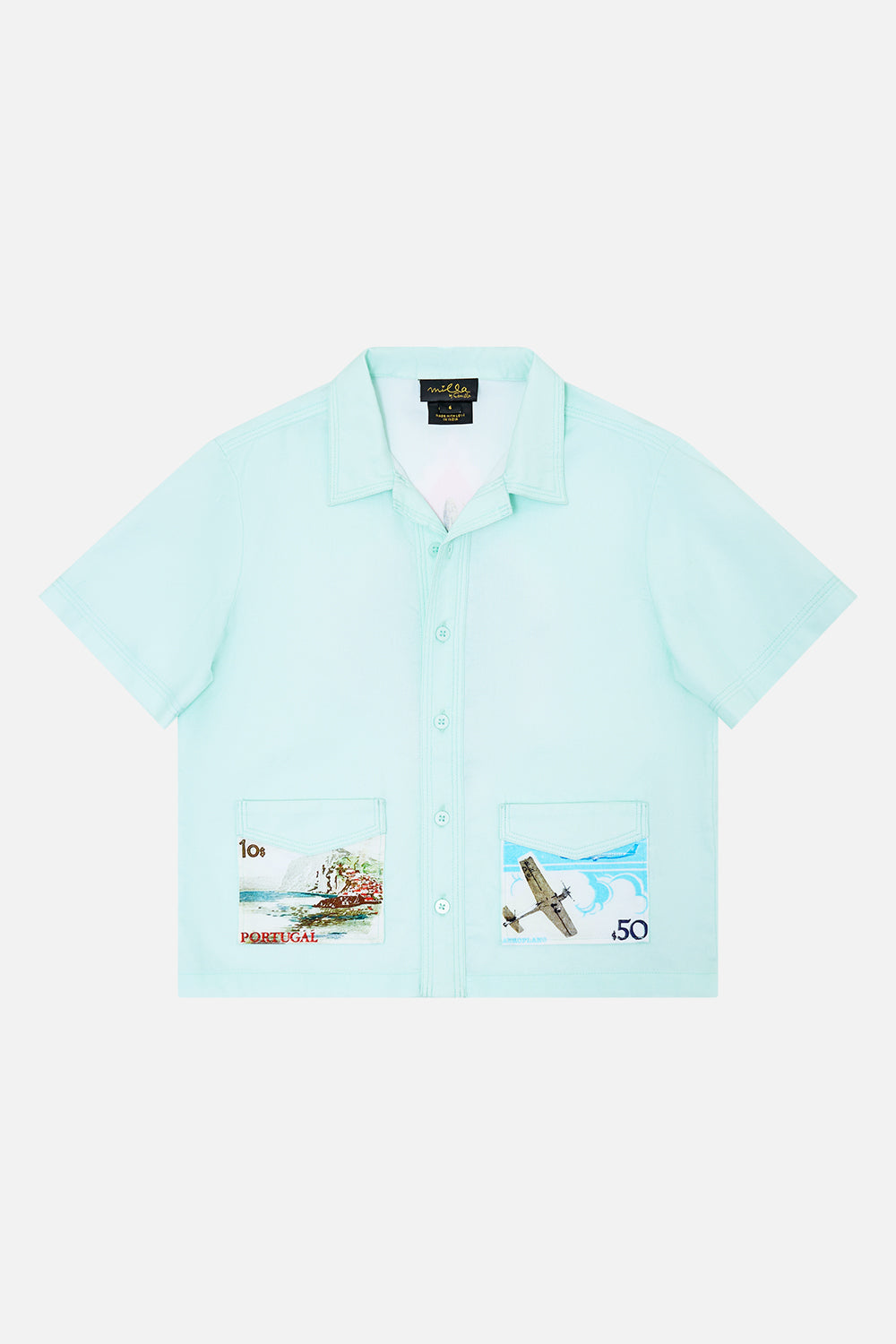 BOYS SHORT SLEEVE CABANA SHIRT 4-10 WITH LOVE FROM LISBON