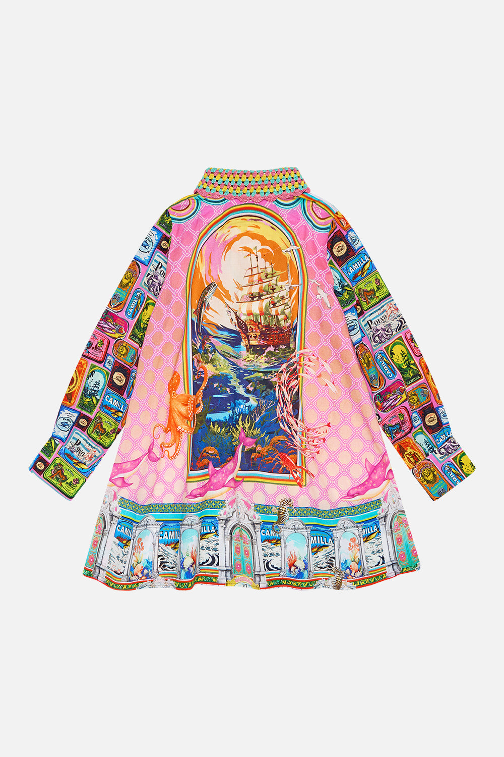 KIDS MINI SHIRT DRESS 4-10 SALTY SPLENDOUR