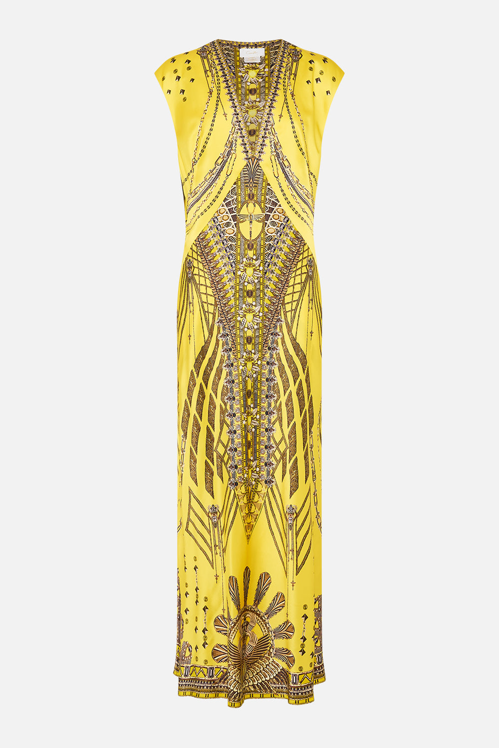 EXTENDED SHOULDER DRESS WITH T BACK SHRINE OF SUNSHINE