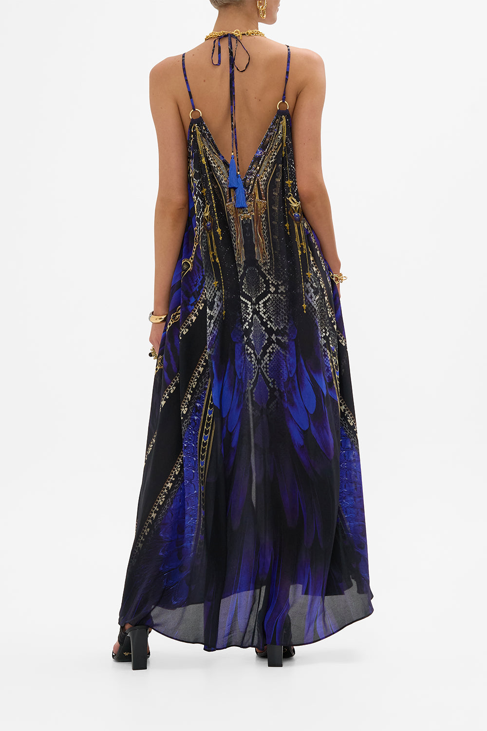 CAMILLA Ring Detail Strap Dress in Other Side of the Oasis print.