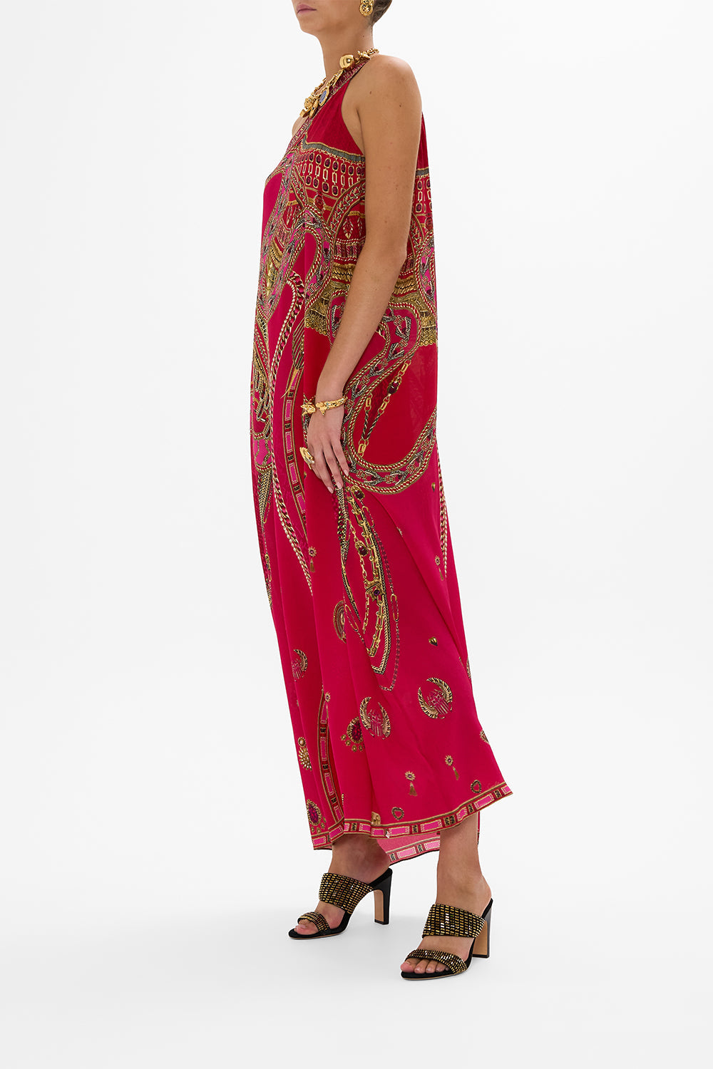 ONE SHOULDER KAFTAN WITH NECKBAND KISSED BY A COBRA