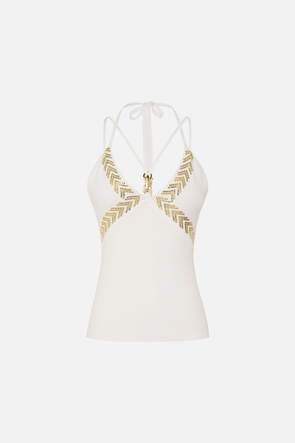 FITTED KNIT TOP WITH HARDWARE GODDESS ENERGY