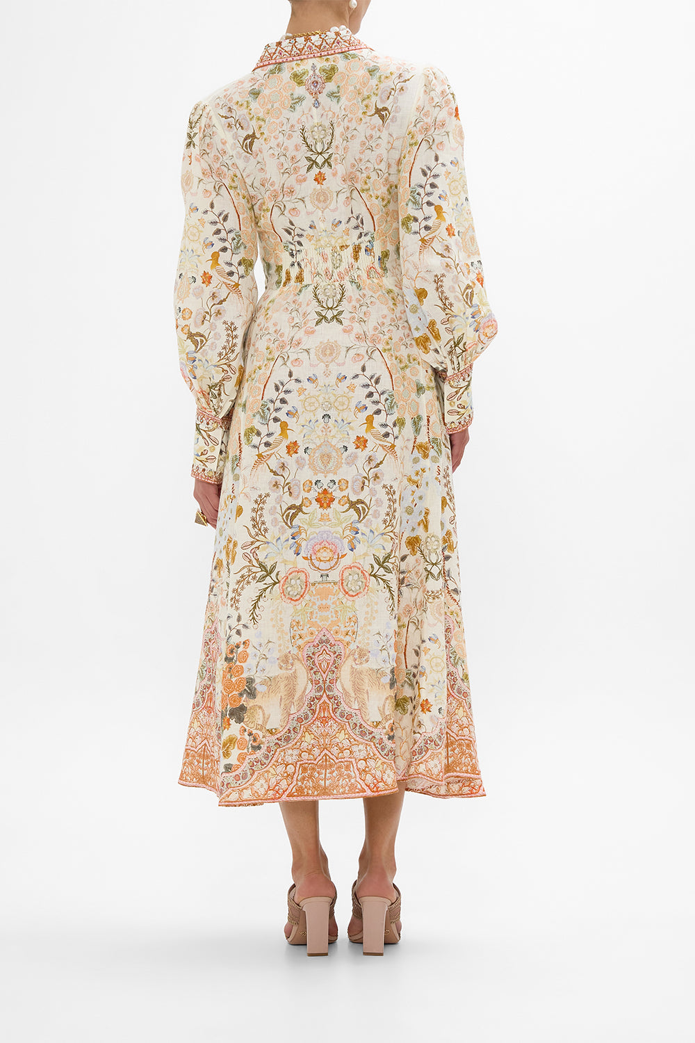 CAMILLA Waist Tie Shirt Dress in Honour of Heirlooms print