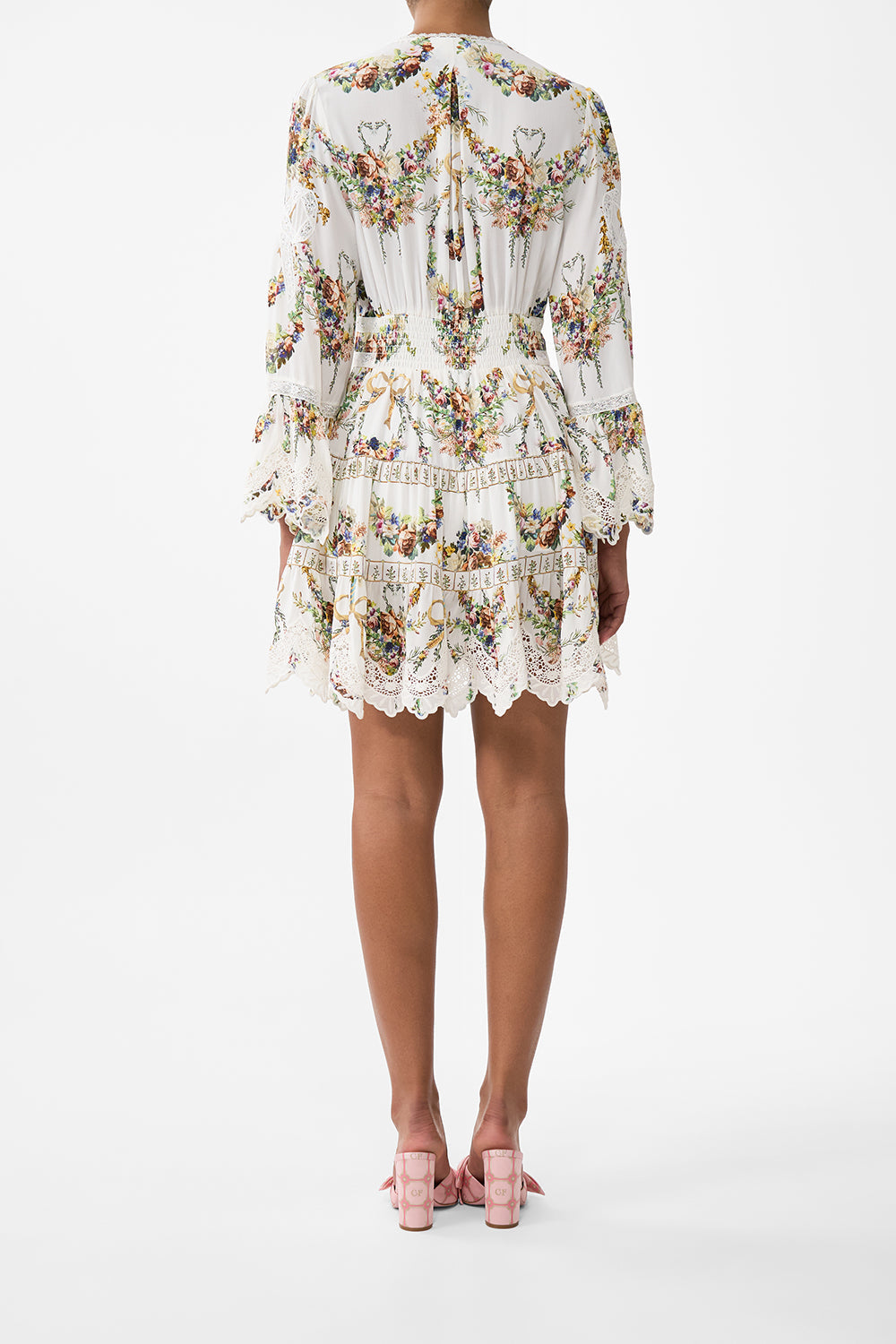 The CAMILLA Tiered Dress With Ruffle Frill Sleeves in our Dressing Room Drama print.