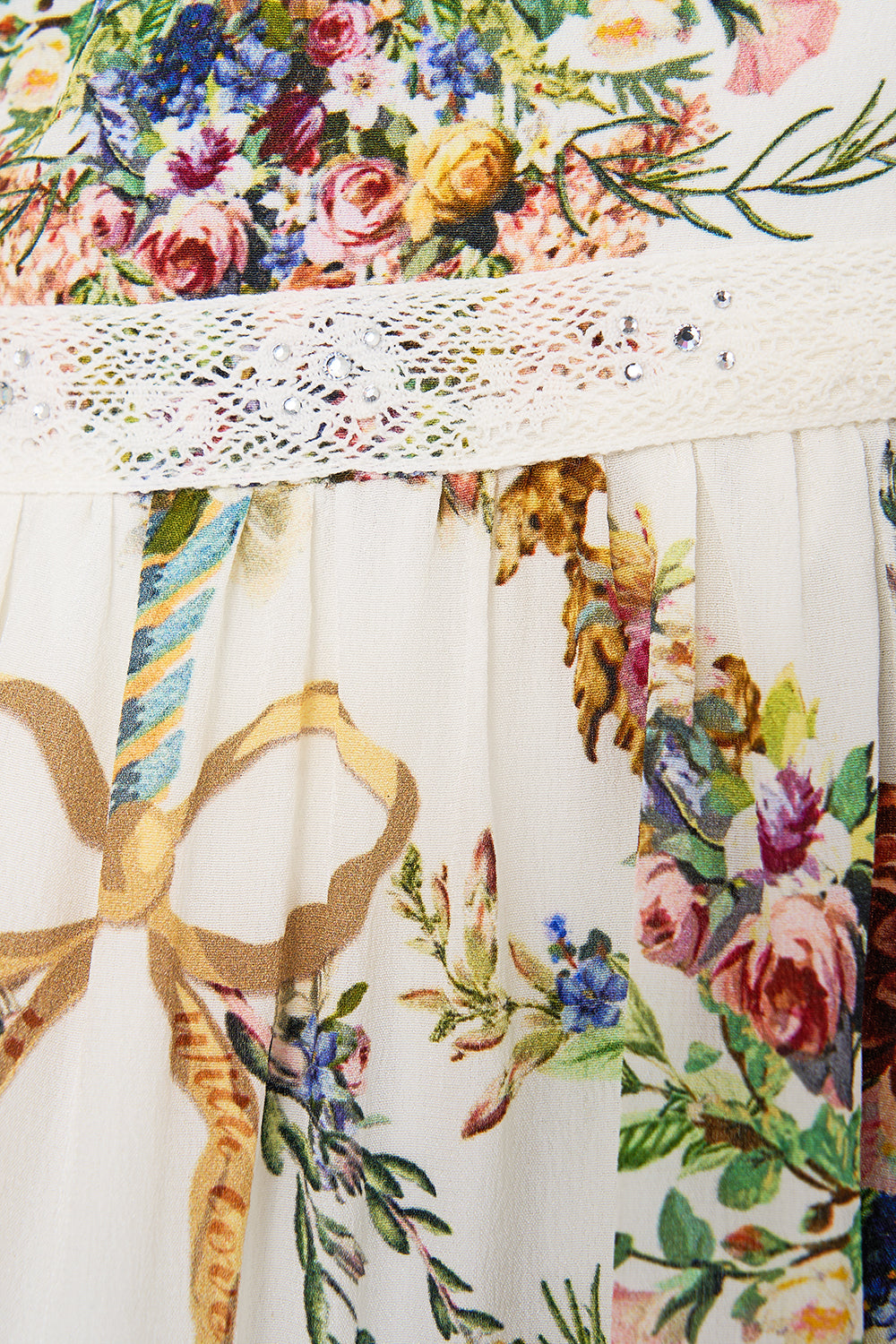 The CAMILLA Tiered Dress With Ruffle Frill Sleeves in our Dressing Room Drama print.