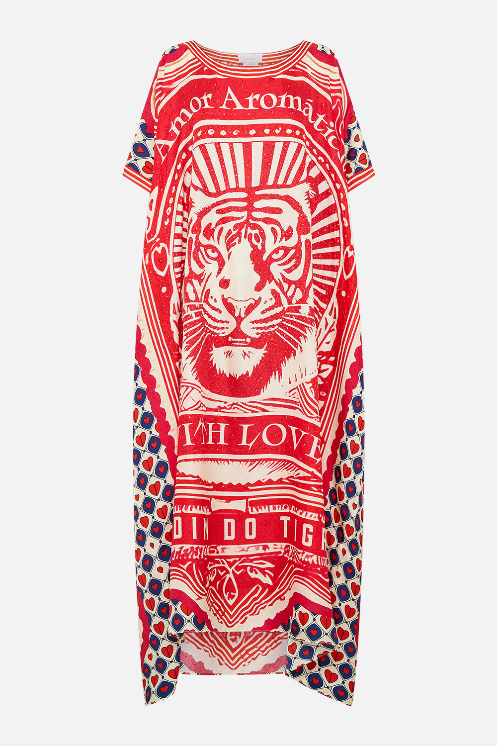 The CAMILLA Round Neck Kaftan in our Rinse & Roar print.