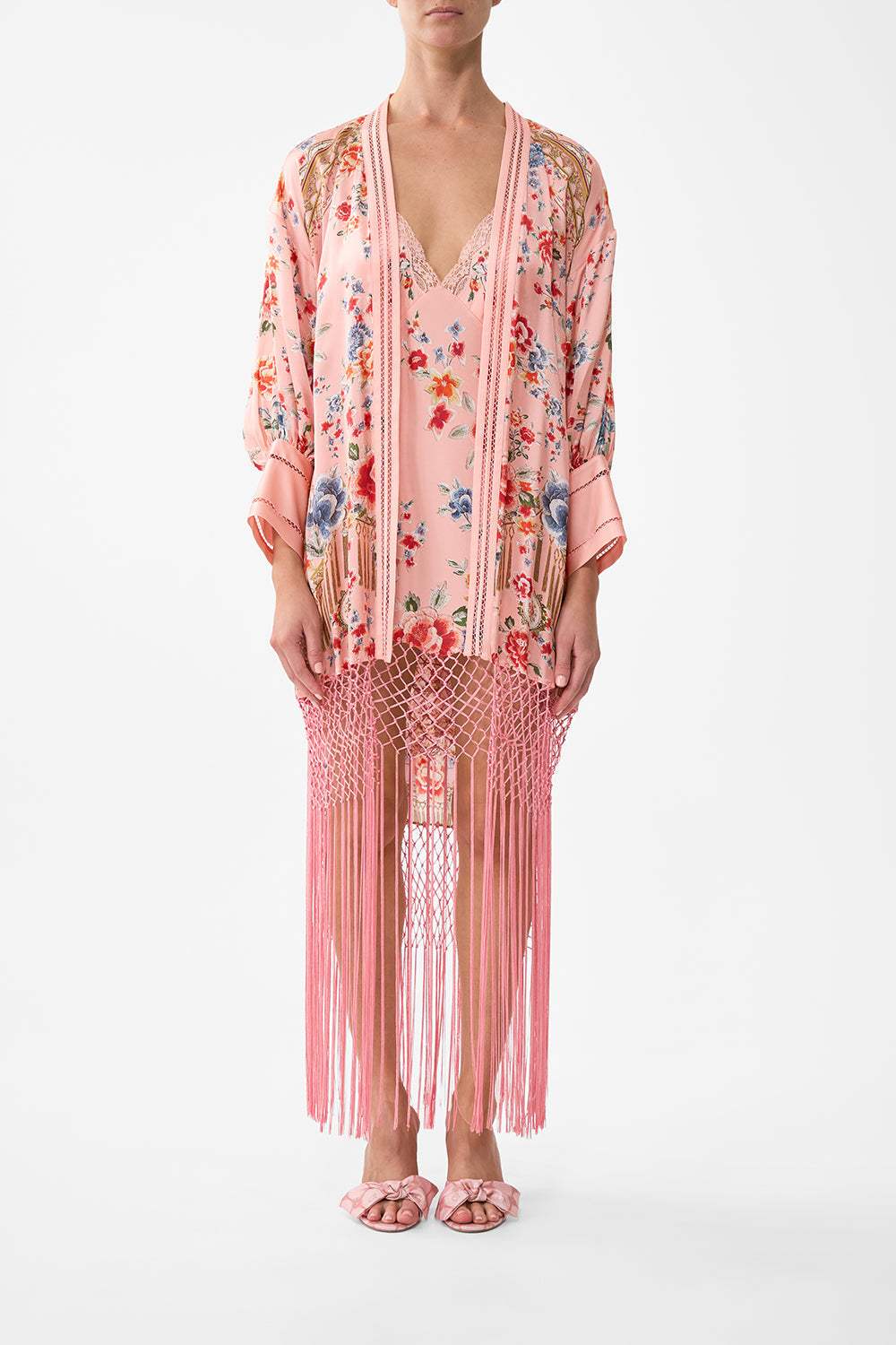 The CAMILLA High Low Hem Layer With Cuff in our Majestic Milla print.