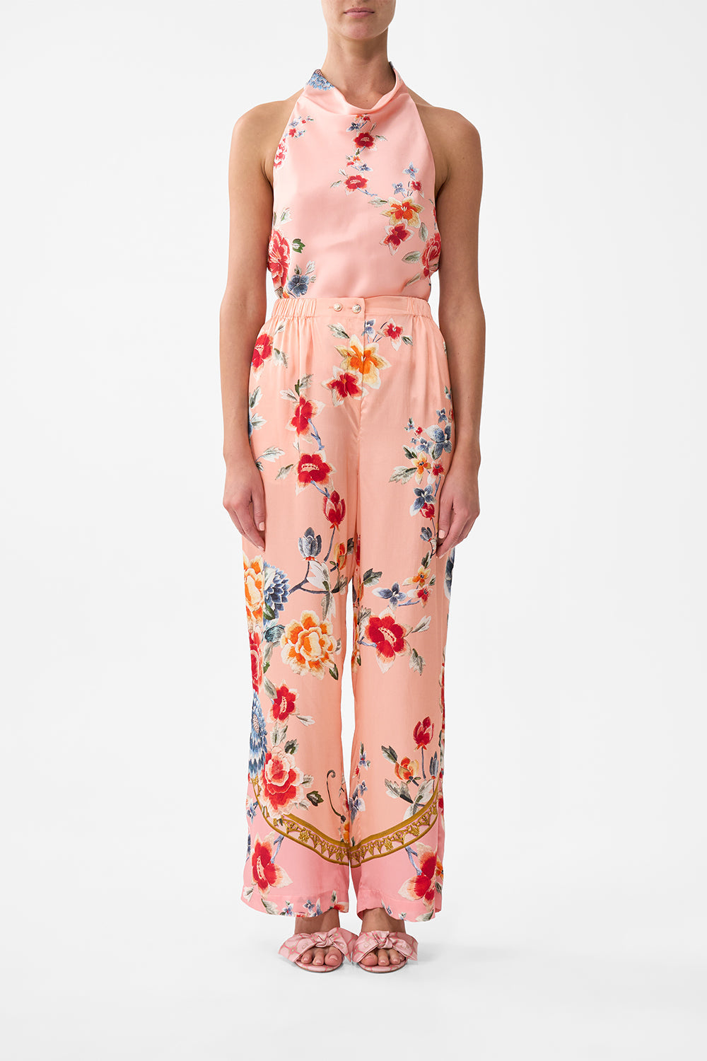 The CAMILLA Button Front Lounge Pant in our Majestic Milla print.