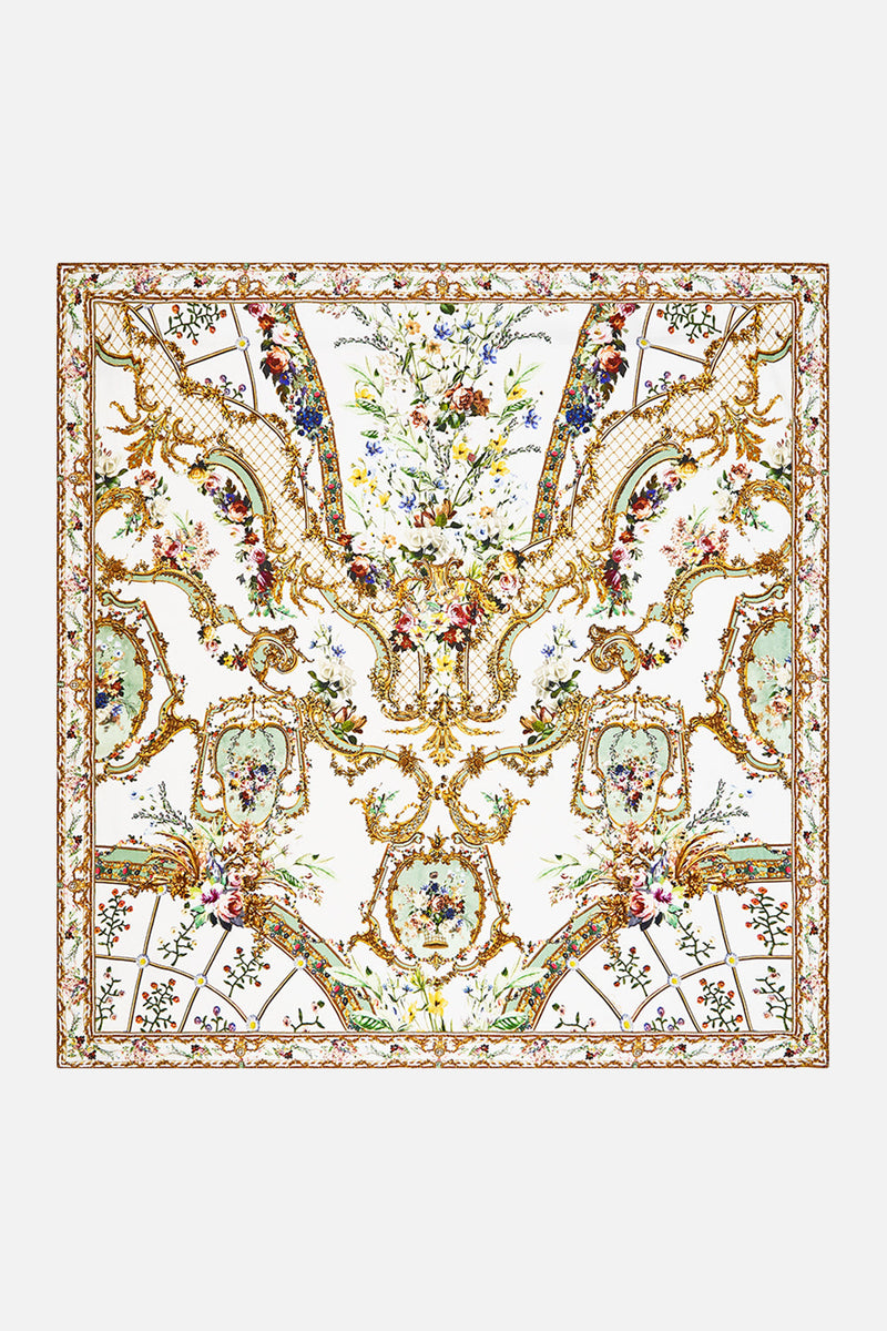 LARGE CRYSTALLED SILK SQUARE SCARF THE IMPERIAL GATE