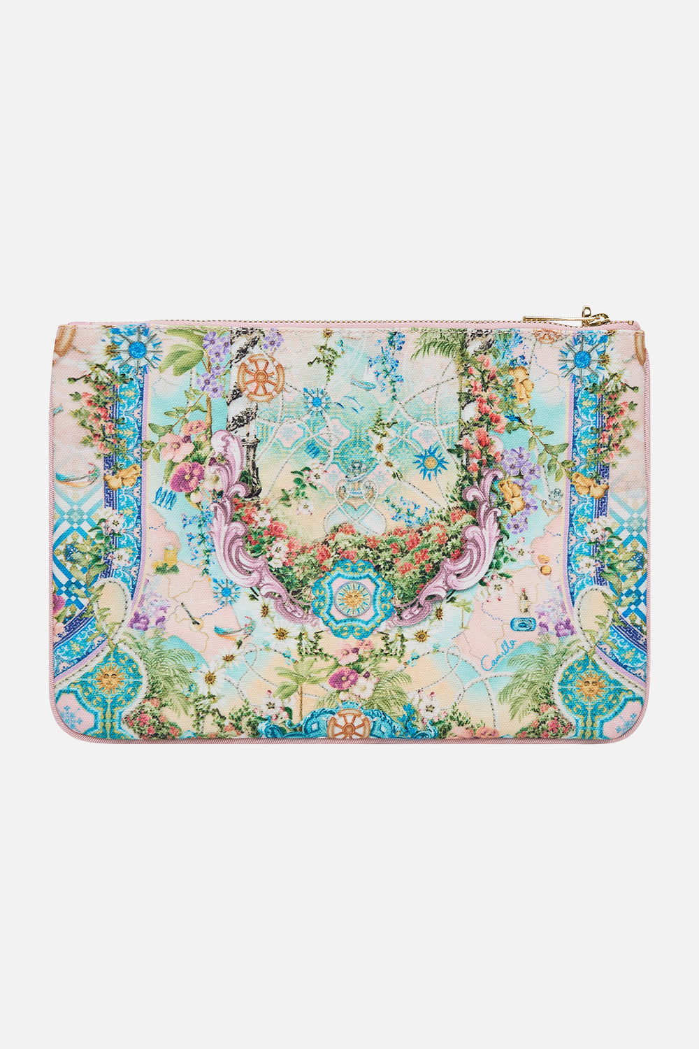The CAMILLA Small Canvas Clutch in our Just Coasting print.